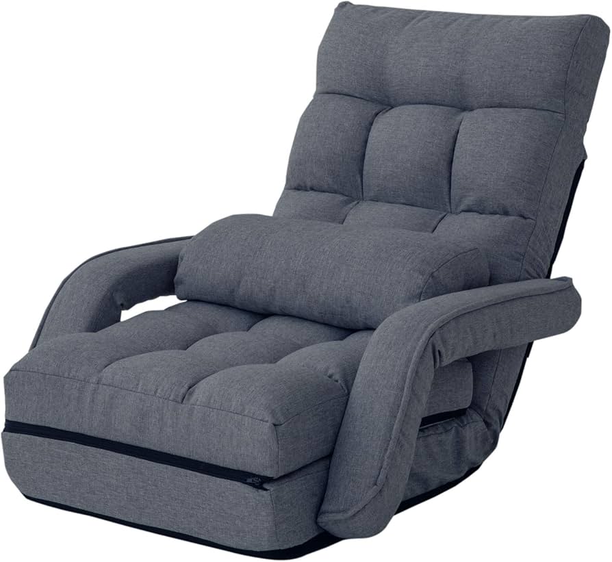 Amazon｜エムール 肘掛け付き 座椅子 Mollet ソファー ネイビーブルー